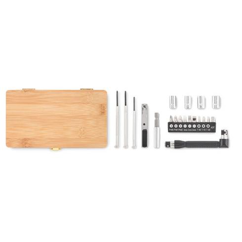 21-piece tool set in bamboo box